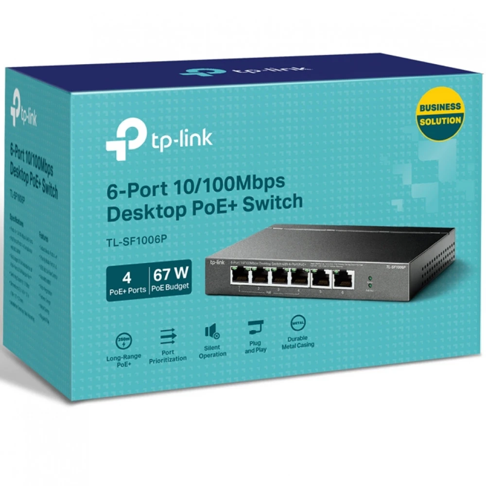 Коммутатор TP-Link (SOHO) TL-SF1006P 100 Base-TX (100 мбит/с)