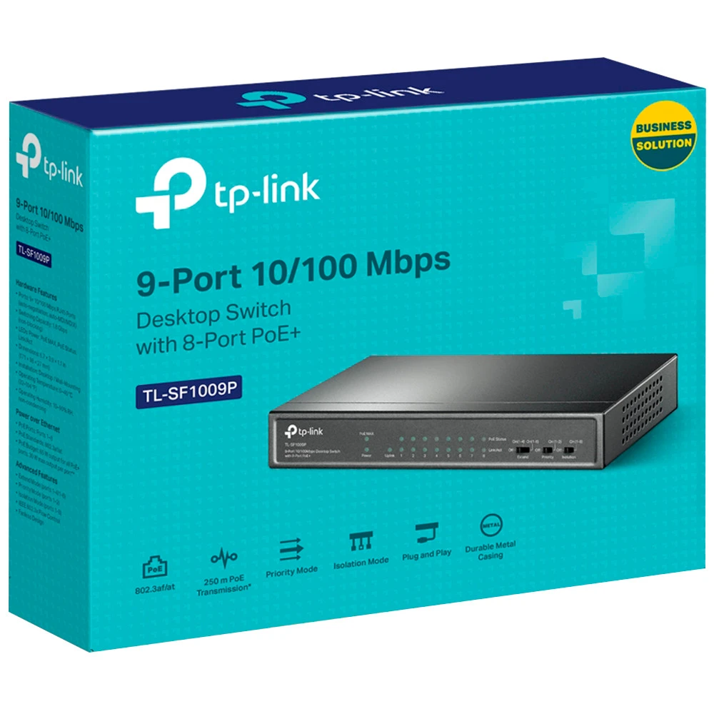 Коммутатор TP-Link TL-SF1009P 100 Base-TX (100 мбит/с)