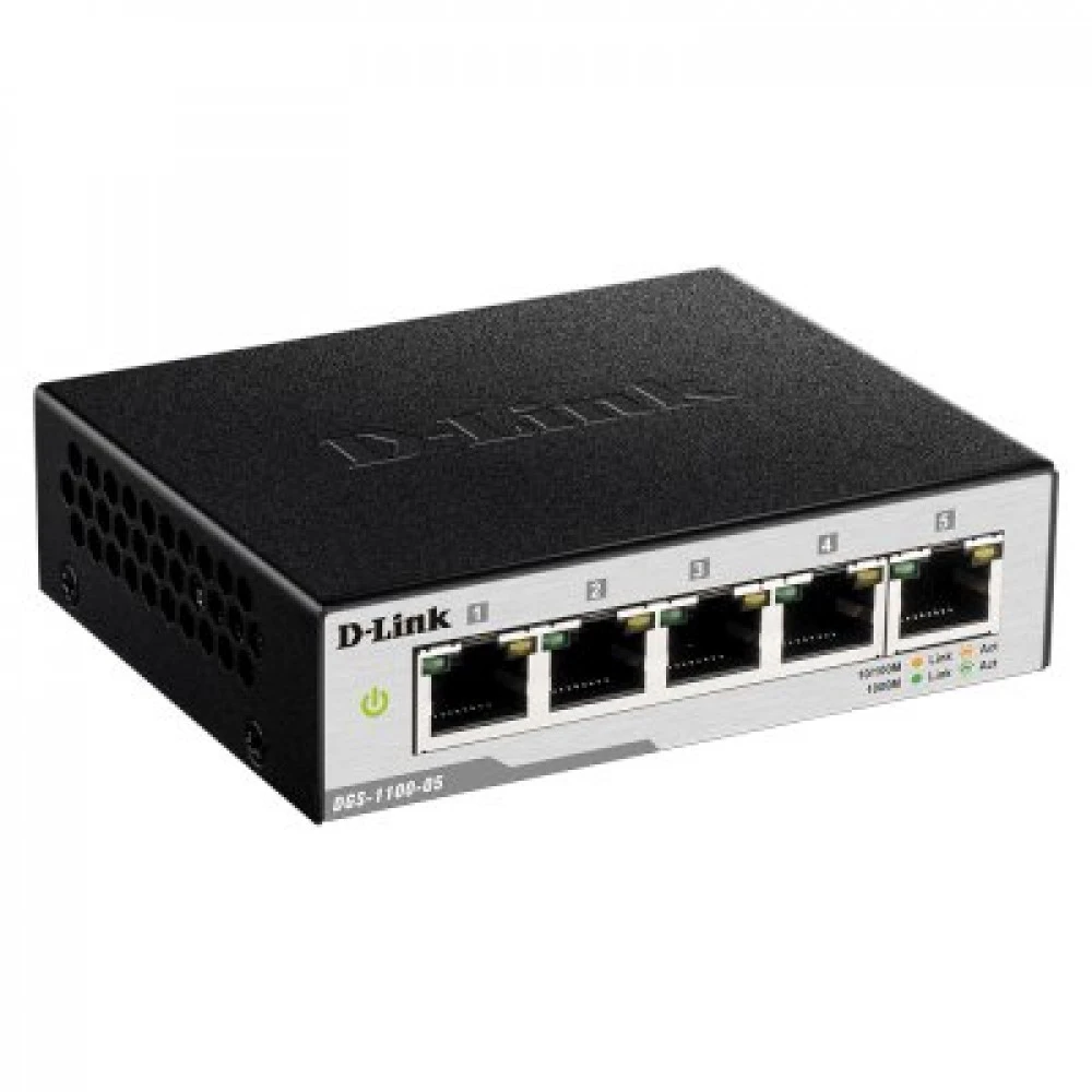 Коммутатор D-link DGS-1100-05V2/A1A 1000 Base-TX (1000 мбит/с)