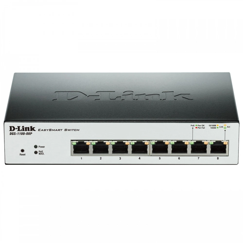 Коммутатор D-link DGS-1100-08PLV2/A1A, 1000 Base-TX (1000 мбит/с)