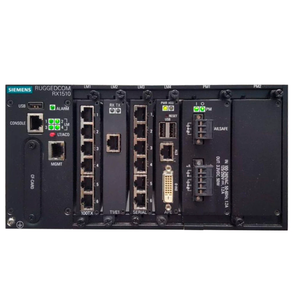 Коммутатор RuggedCom RX1510 RX1510-L3-DIN-HI-XXP-L3SE-6TX01-FG50-TC1-XX-XX 100 Base-TX (100 мбит/с)