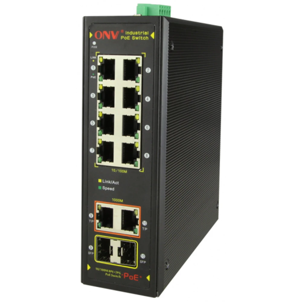 Коммутатор ONV IPS31108PFB 100 Base-TX (100 мбит/с), 2 SFP порта
