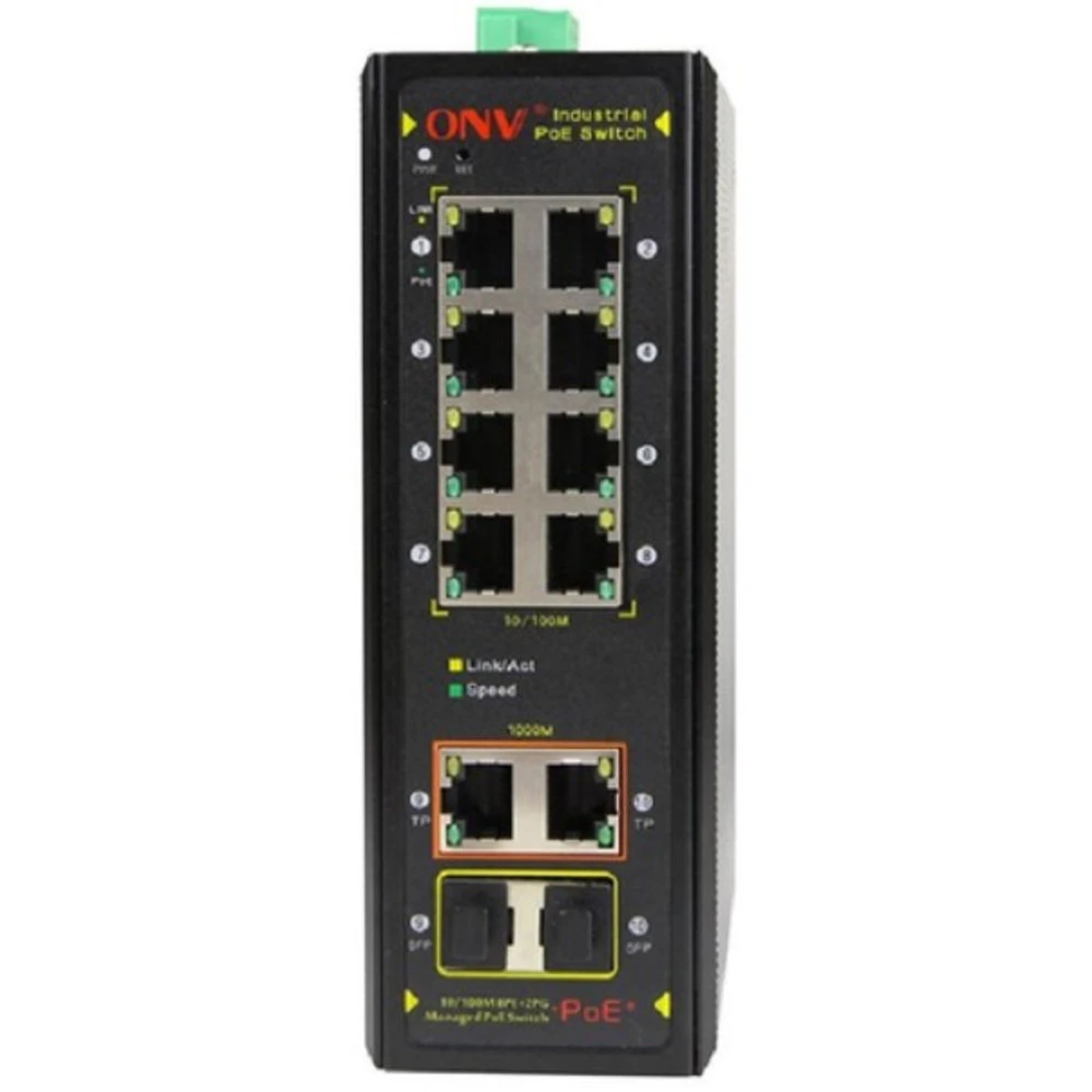 Коммутатор ONV IPS31108PFB 100 Base-TX (100 мбит/с), 2 SFP порта