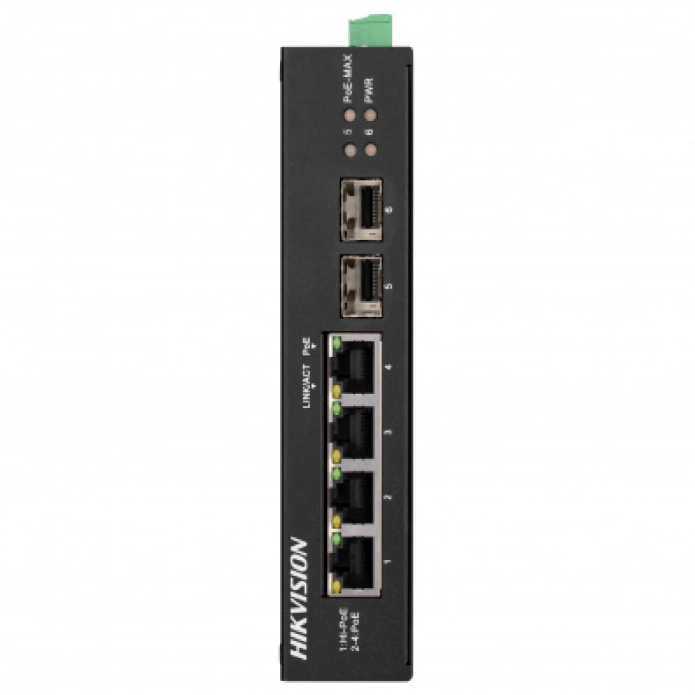 Коммутатор Hikvision DS-3T0506HP-E/HS 1000 Base-TX (1000 мбит/с), 2 SFP порта