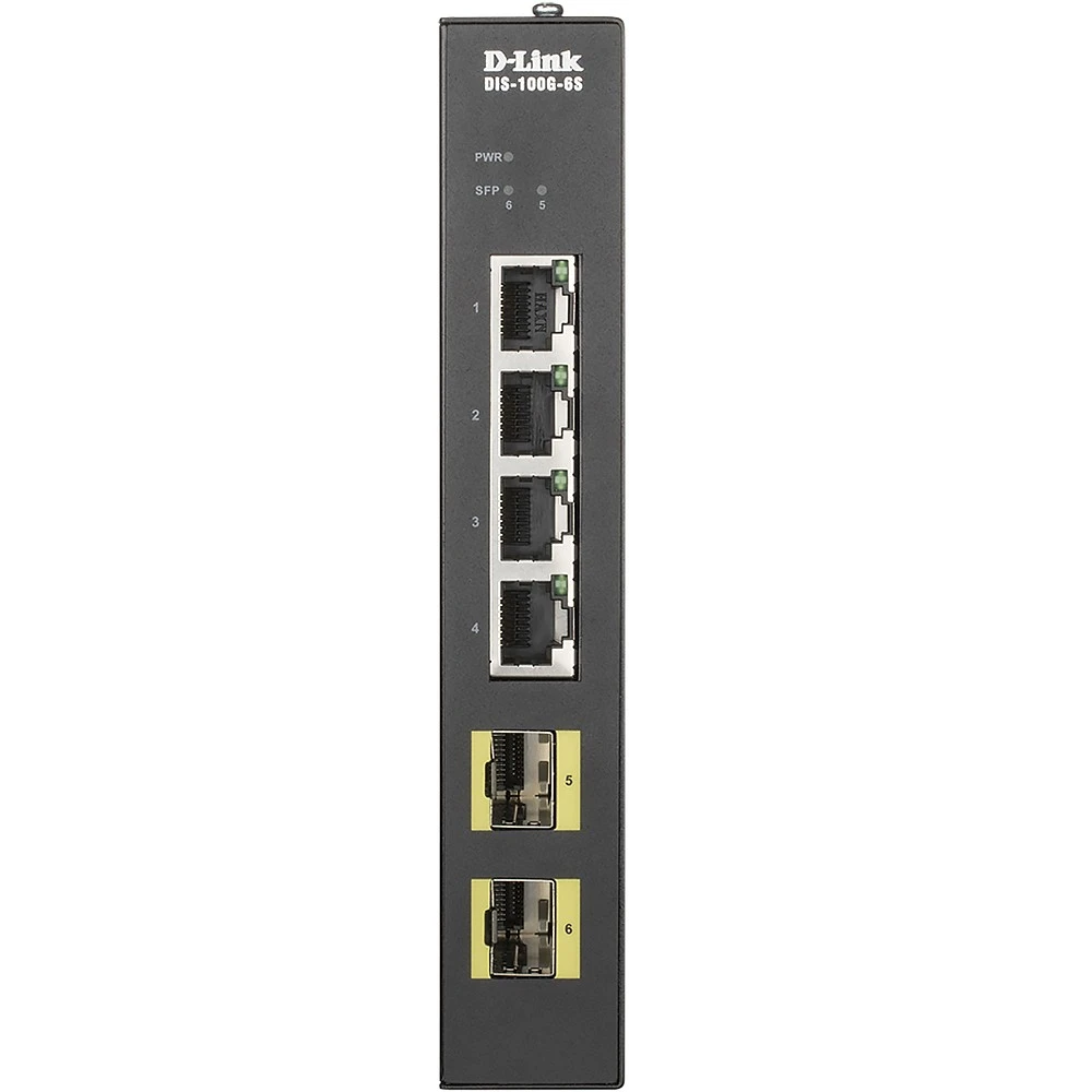 Коммутатор D-link DIS-100G-6S DIS-100G-6S/A1A 1000 Base-TX (1000 мбит/с), 2 SFP порта