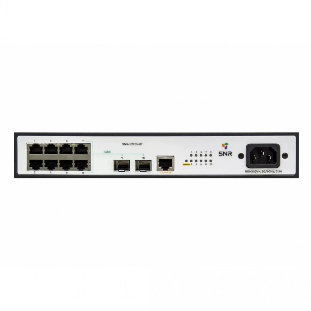 Коммутатор SNR SNR-S2965-8T 100 Base-TX (100 мбит/с), 2 SFP порта