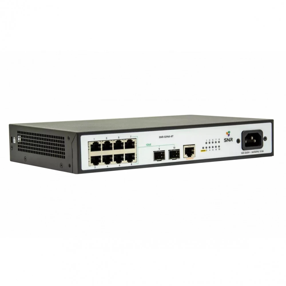 Коммутатор SNR SNR-S2965-8T 100 Base-TX (100 мбит/с), 2 SFP порта