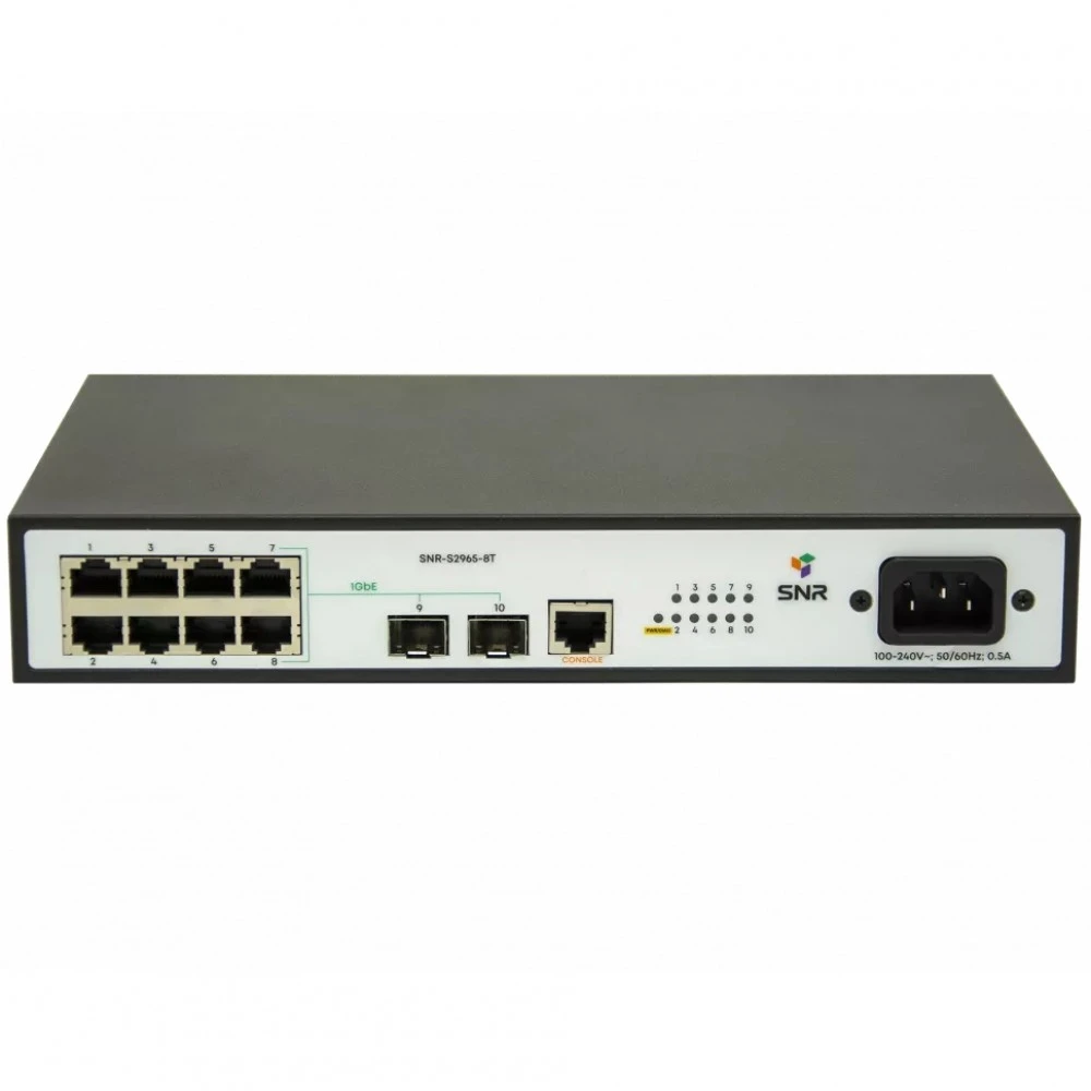 Коммутатор SNR SNR-S2965-8T 100 Base-TX (100 мбит/с), 2 SFP порта