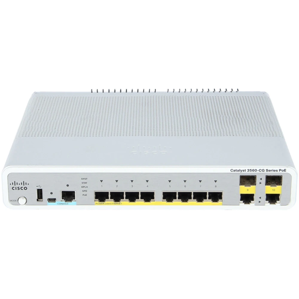 Коммутатор Cisco Catalyst 3560CG-8PC-S Compact Switch WS-C3560CG-8PC-S 1000 Base-TX (1000 мбит/с), 2 SFP порта