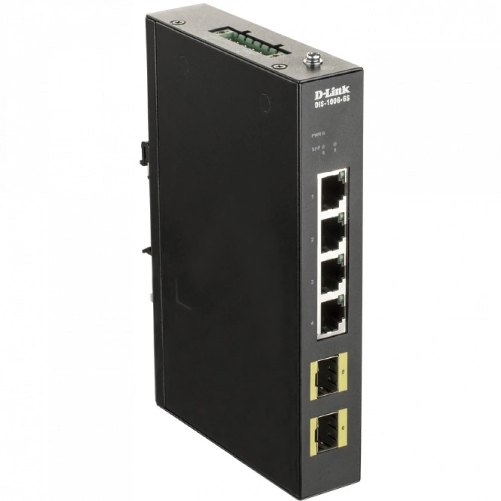 Коммутатор D-link DIS-100G-6S/A 1000 Base-TX (1000 мбит/с), 2 SFP порта