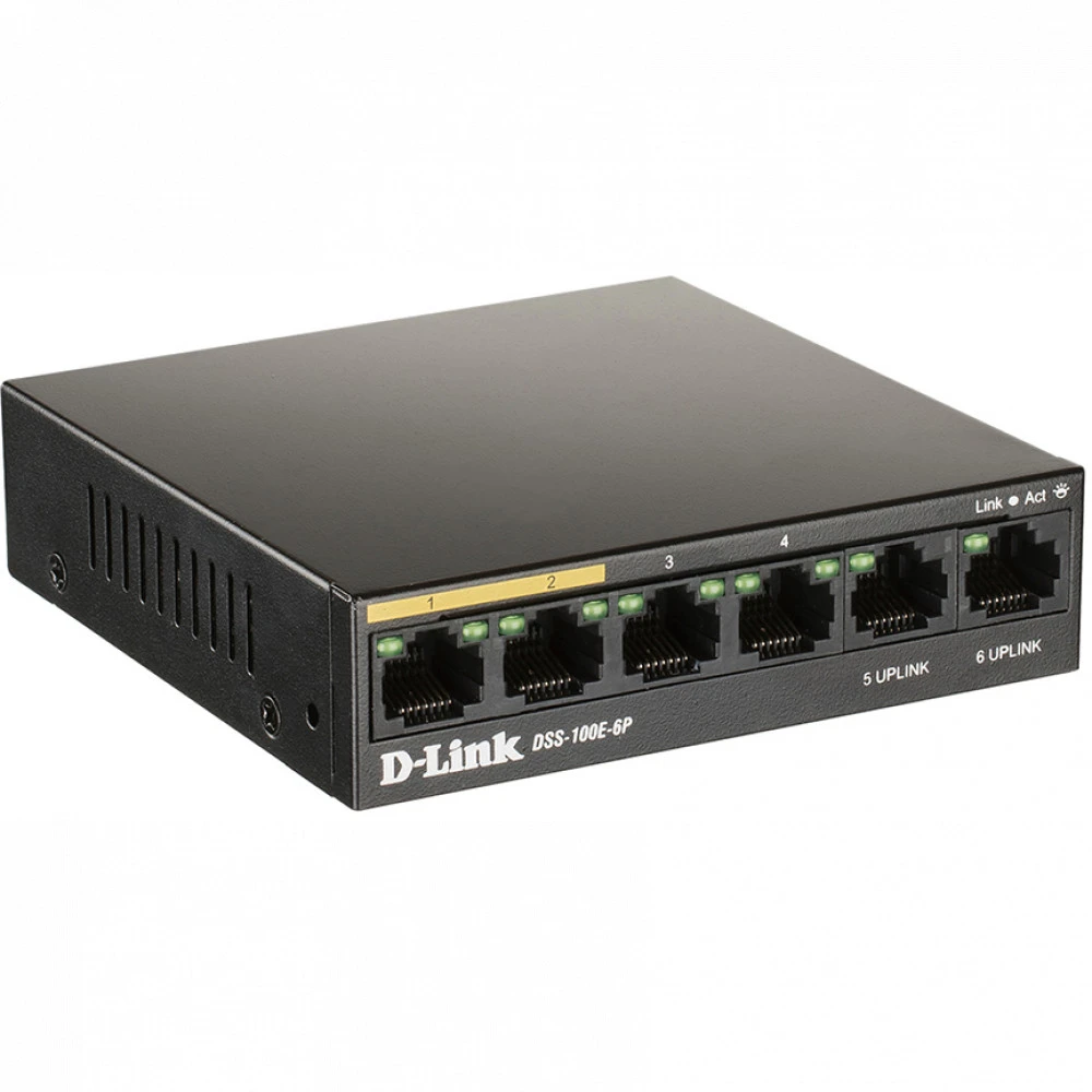 Коммутатор D-link DSS-100E-6P/A1A 100 Base-TX (100 мбит/с)