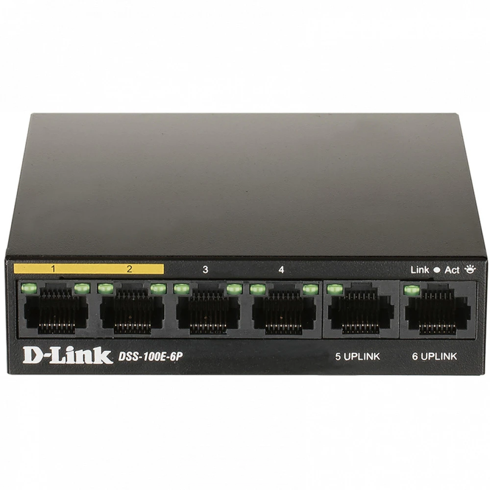 Коммутатор D-link DSS-100E-6P/A1A 100 Base-TX (100 мбит/с)
