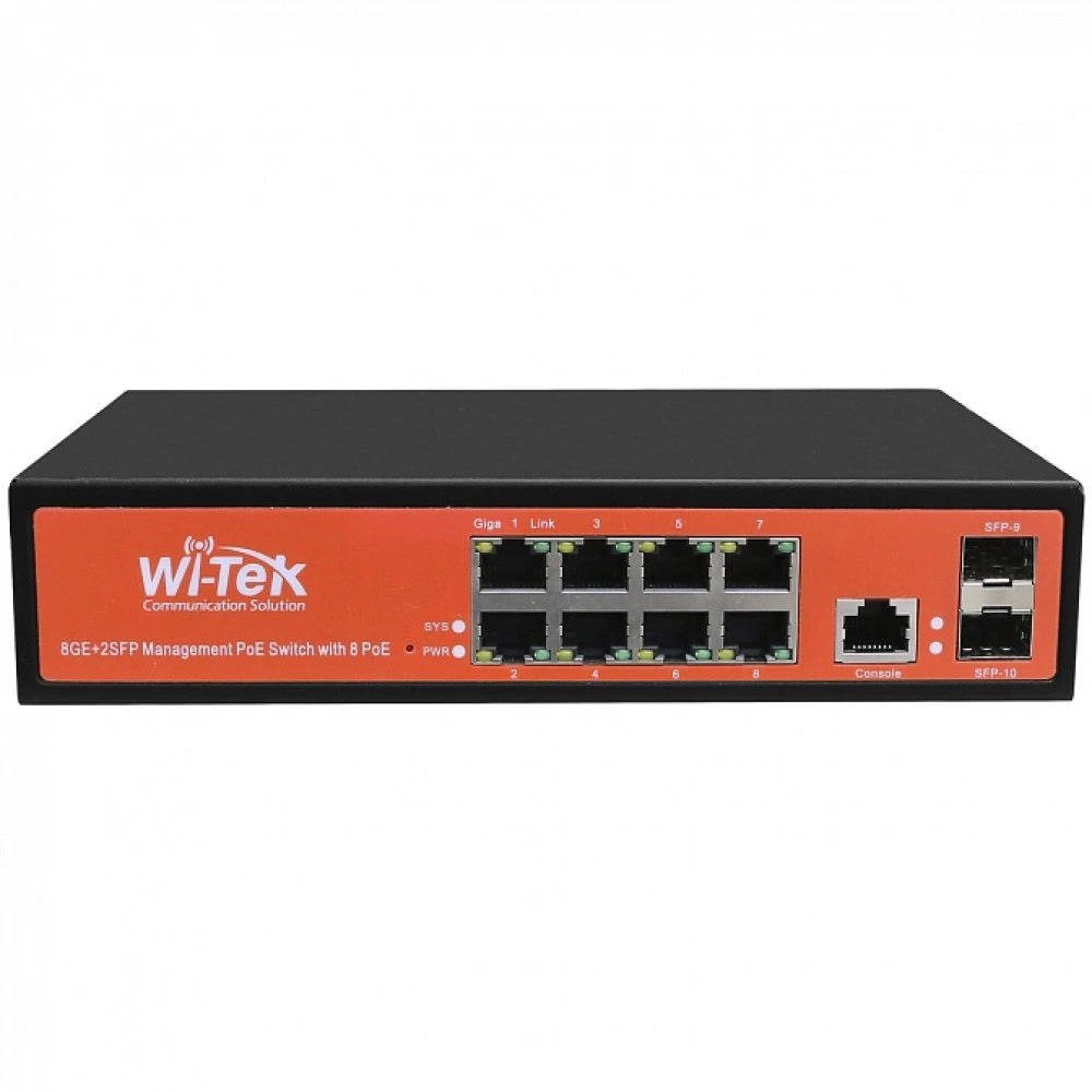 Коммутатор Wi-Tek WI-PMS310GF-Alien 1000 Base-TX (1000 мбит/с), 2 SFP порта