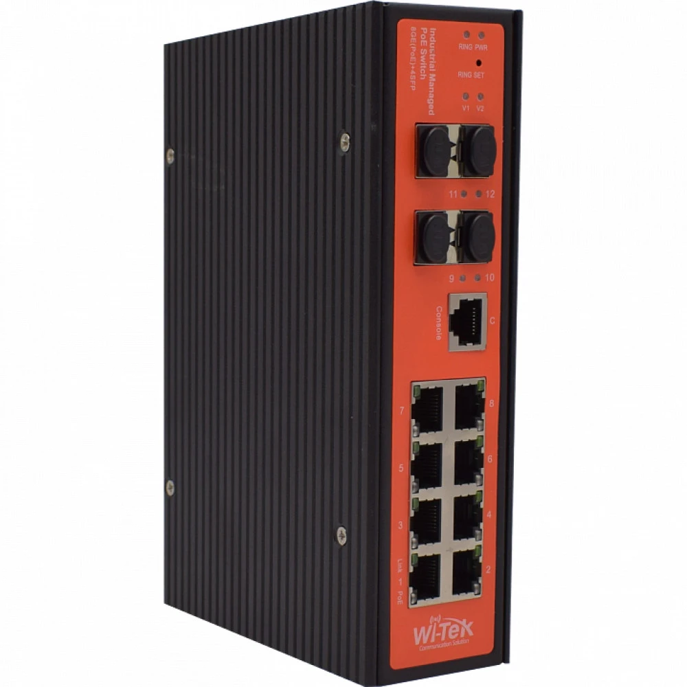 Коммутатор Wi-Tek WI-PMS312GF-I v2 1000 Base-TX (1000 мбит/с), 4 SFP порта
