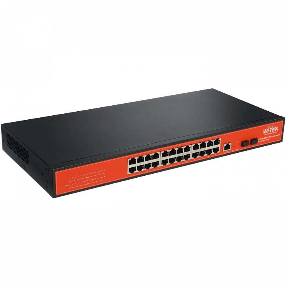 Коммутатор Wi-Tek WI-PMS326GFR 1000 Base-TX (1000 мбит/с), 2 SFP порта