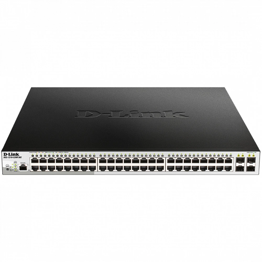 Коммутатор D-link DGS-1210-52MP/ME/B2A 1000 Base-TX (1000 мбит/с), 4 SFP порта