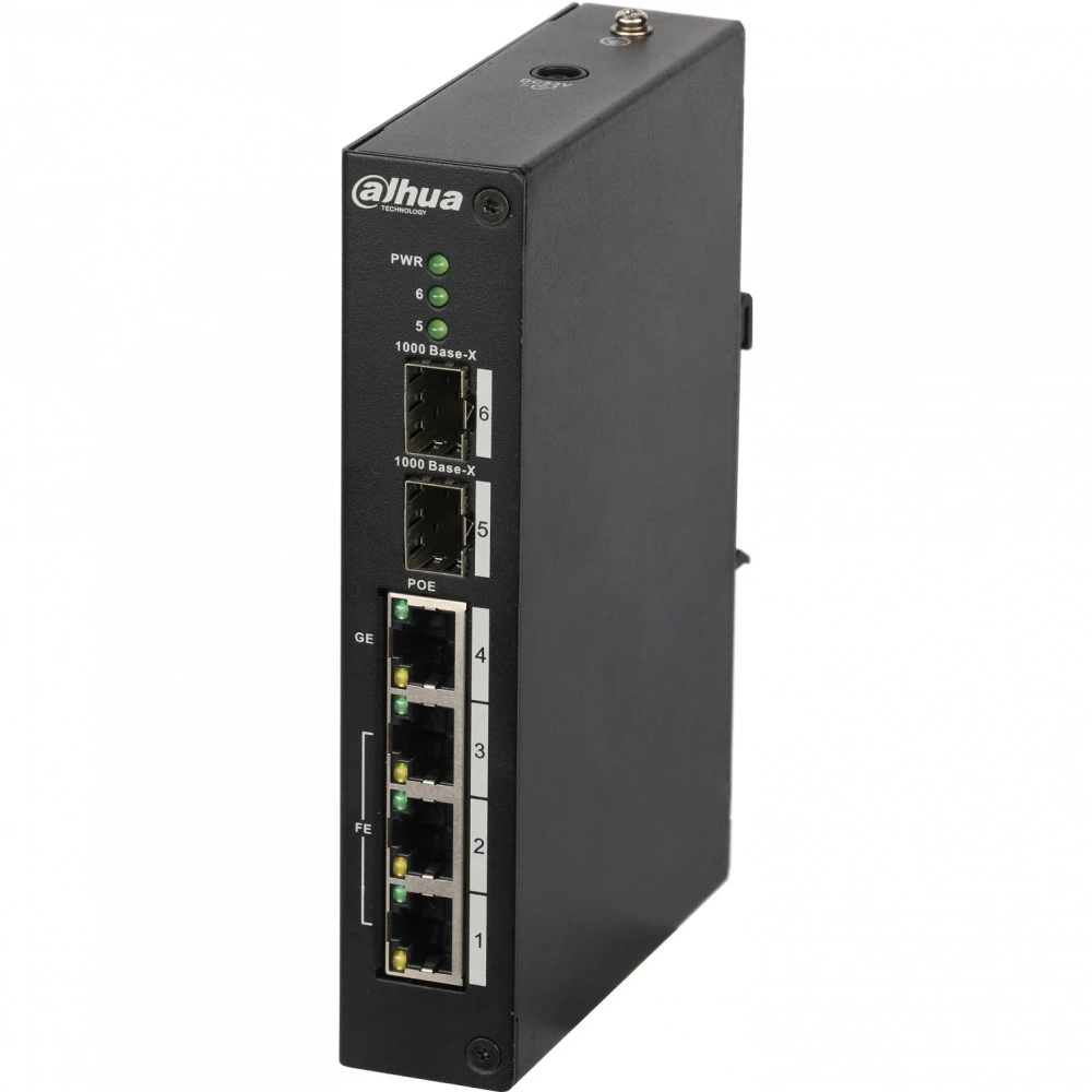 Коммутатор Dahua DH-PFS3206-4P-96 100 Base-TX (100 мбит/с), 2 SFP порта