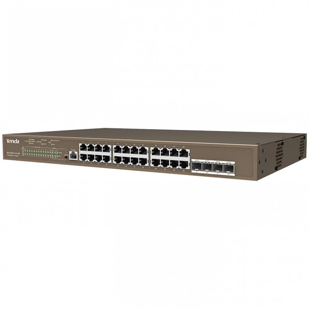 Коммутатор TENDA TEG5328P-24-410W 1000 Base-TX (1000 мбит/с), 4 SFP порта