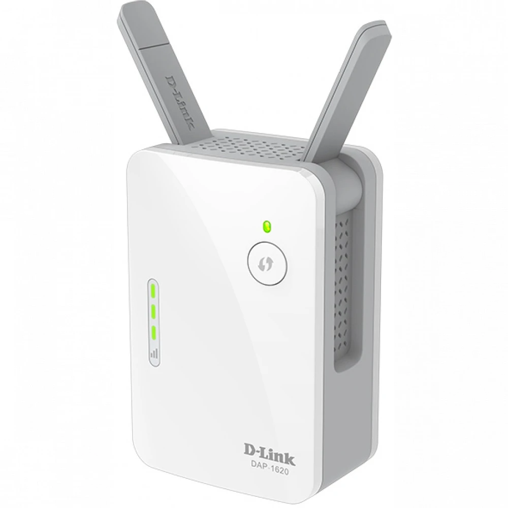 Усилитель сигнала Wi-Fi D-link DAP-1620/RU/B1A 10/100/1000 Base-TX (1000 мбит/с), Wi-Fi 5 (802.11a/ b/ g/ n/ ac), с внешней антенной