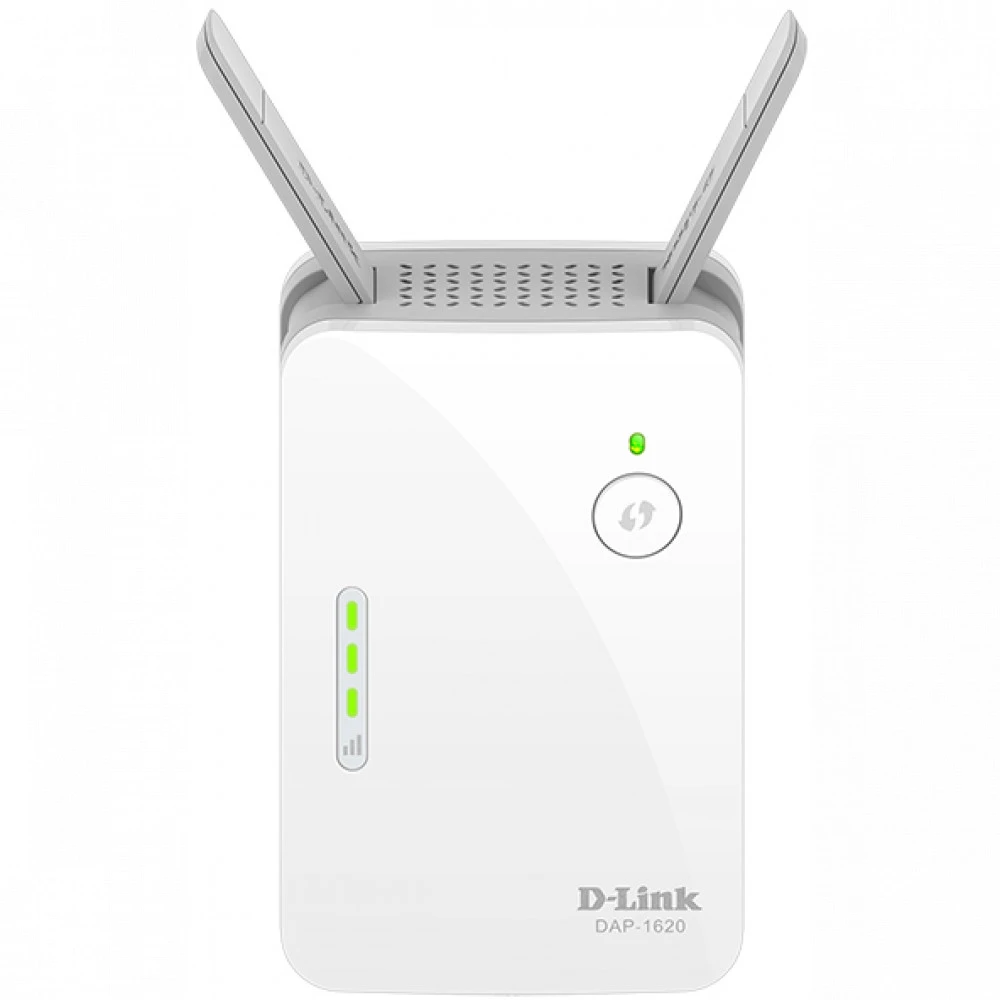 Усилитель сигнала Wi-Fi D-link DAP-1620/RU/B1A 10/100/1000 Base-TX (1000 мбит/с), Wi-Fi 5 (802.11a/ b/ g/ n/ ac), с внешней антенной