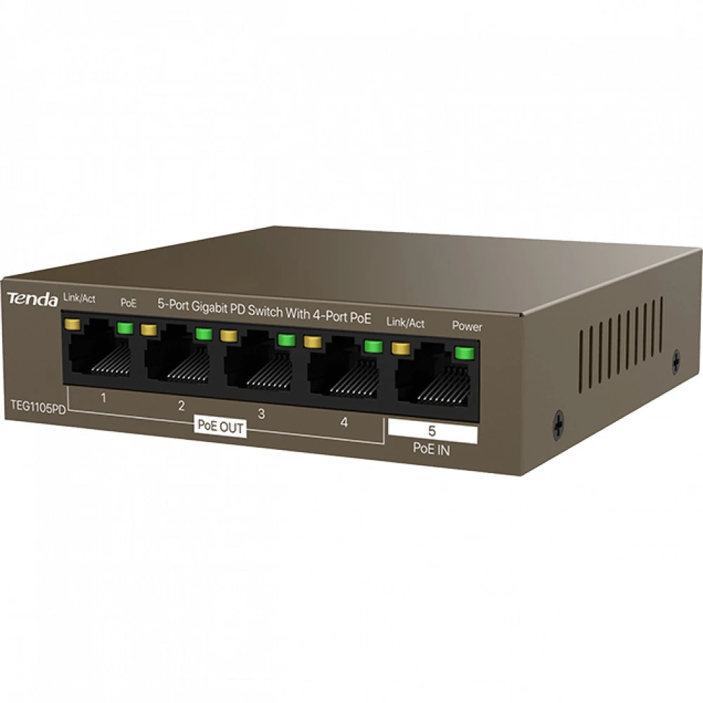 Коммутатор TENDA TEG1105PD 1000 Base-TX (1000 мбит/с)