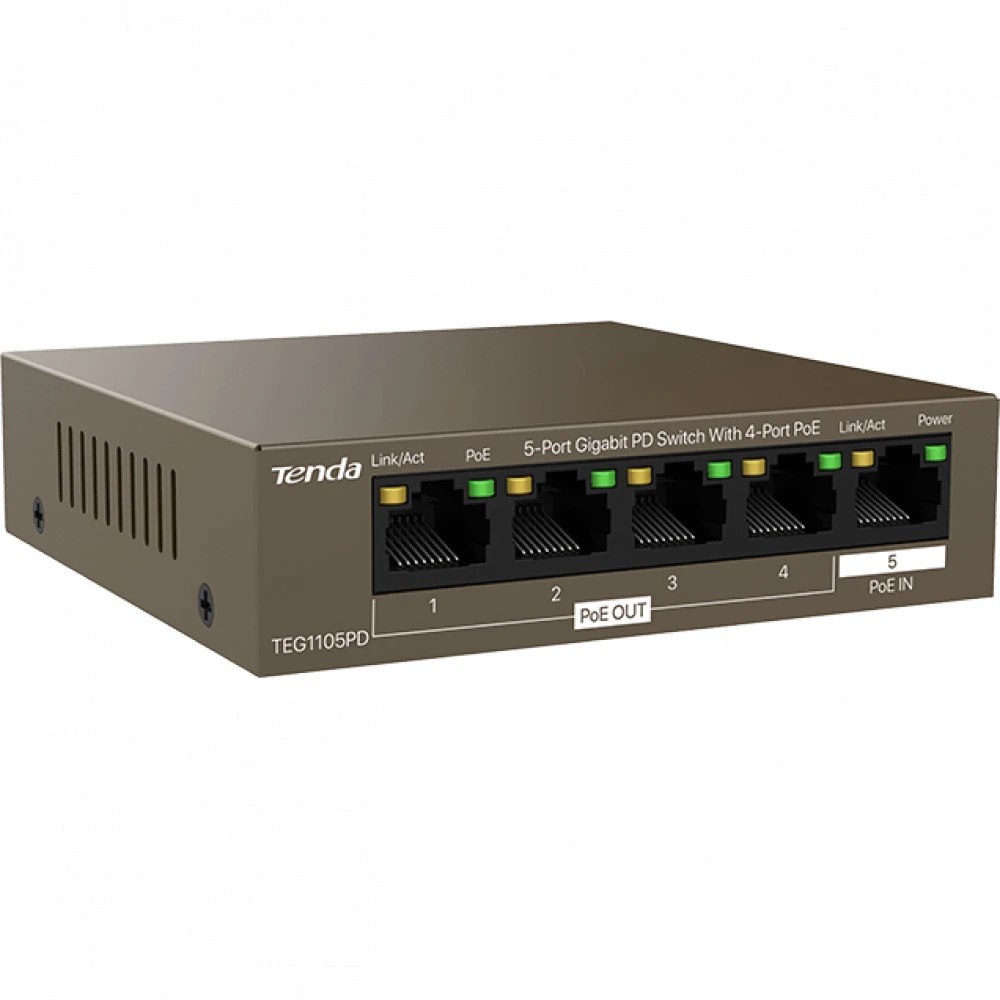 Коммутатор TENDA TEG1105PD 1000 Base-TX (1000 мбит/с)