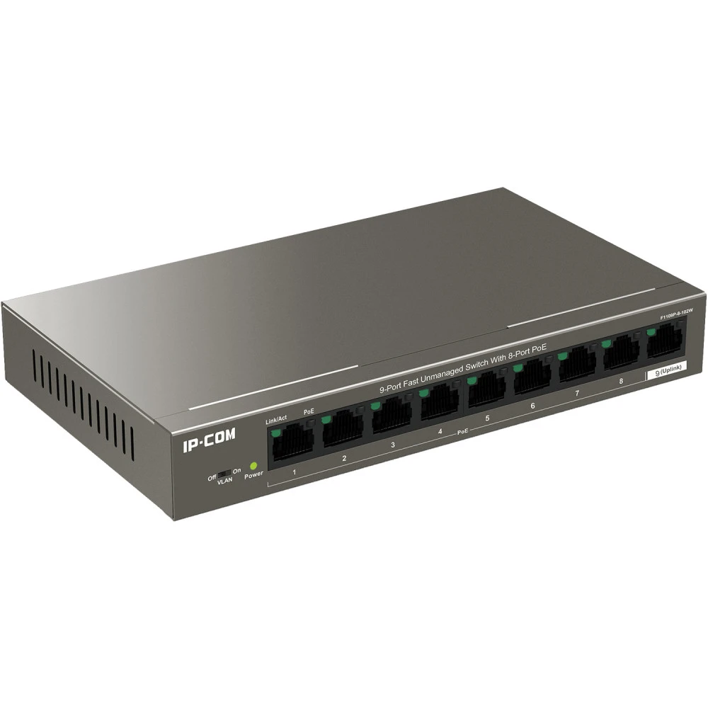 Коммутатор TENDA F1109TP-8-102W 100 Base-TX (100 мбит/с)