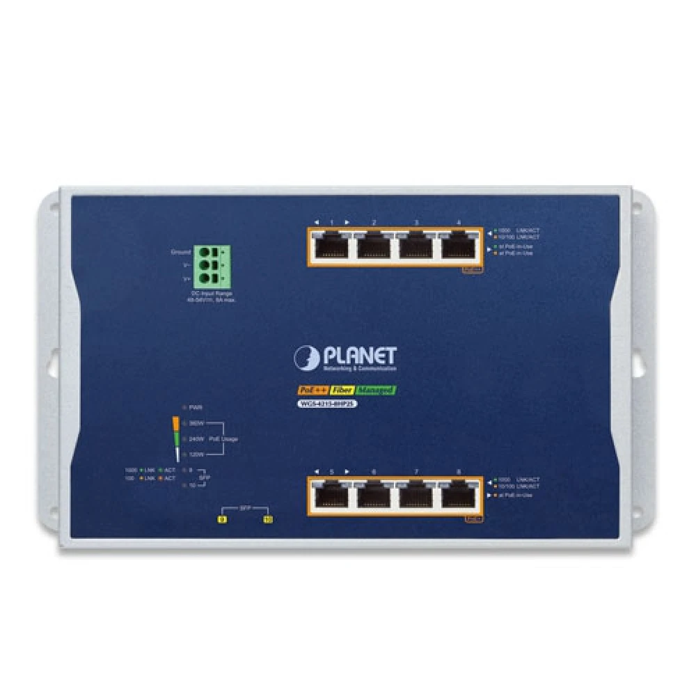 Коммутатор Planet WGS-4215-8HP2S 1000 Base-TX (1000 мбит/с), 2 SFP порта