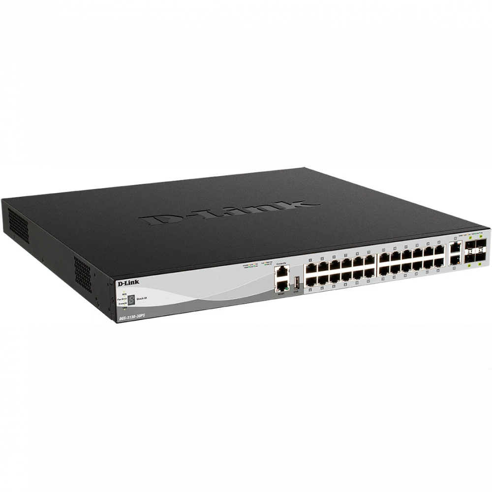Коммутатор D-link DGS-3130-30PS/B1A 1000 Base-TX (1000 мбит/с), 4 SFP порта