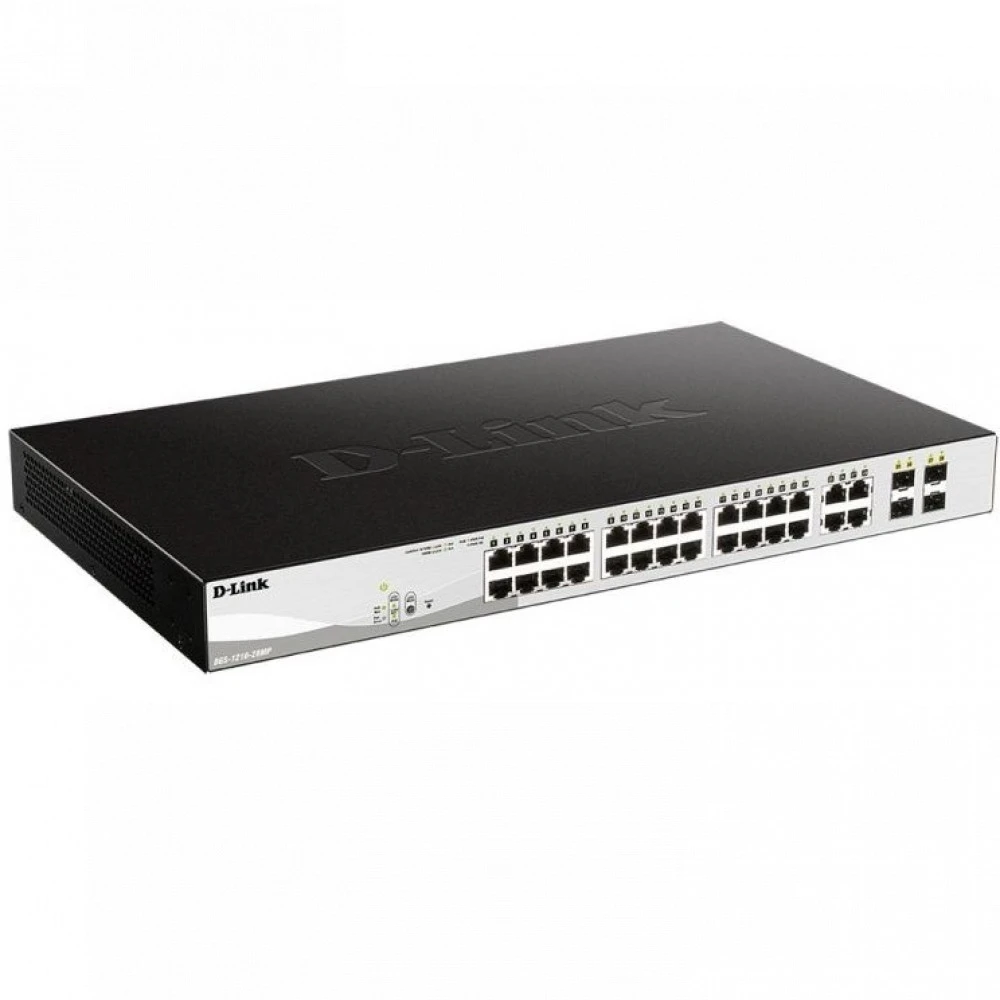 Коммутатор D-link DGS-1210-28MP/F3A 1000 Base-T (1000 мбит/с), 4 SFP порта