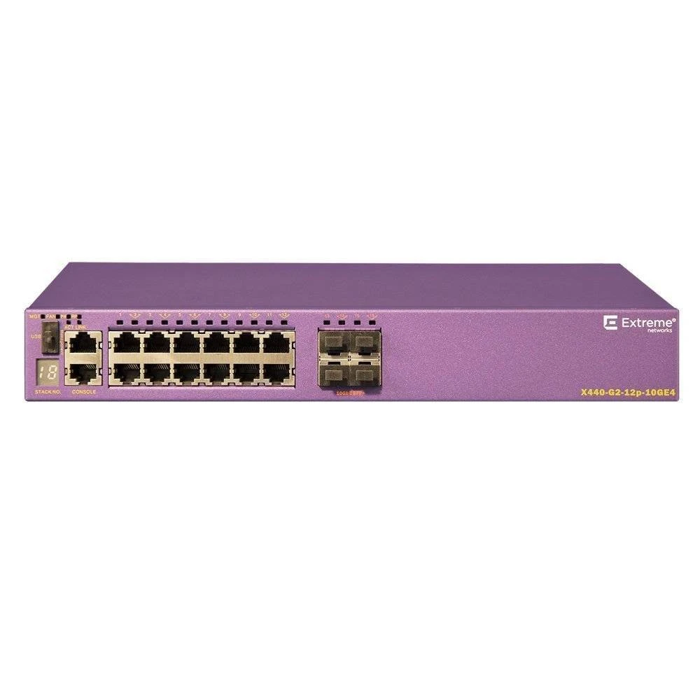 Коммутатор Extreme X440-G2-12p-10GE4 16531 1000 Base-TX (1000 мбит/с), 4 SFP порта