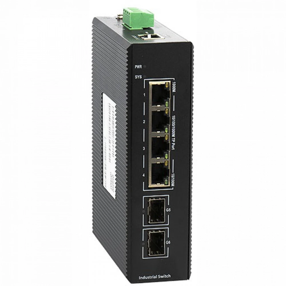 Коммутатор BDCOM IES200-V25-2S4T 1000 Base-TX (1000 мбит/с), 2 SFP порта