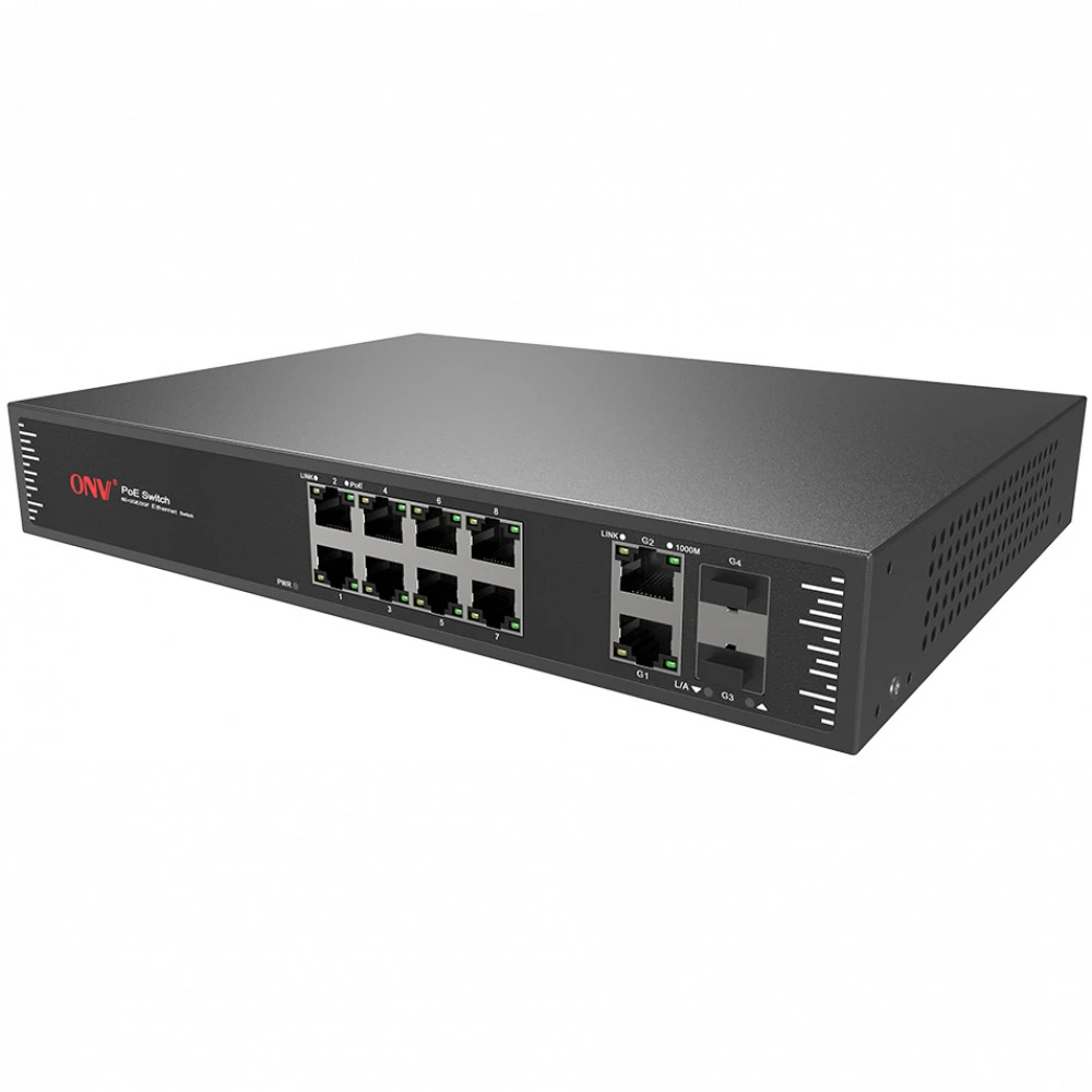 Коммутатор ONV POE31128PF 100 Base-TX (100 мбит/с), 2 SFP порта