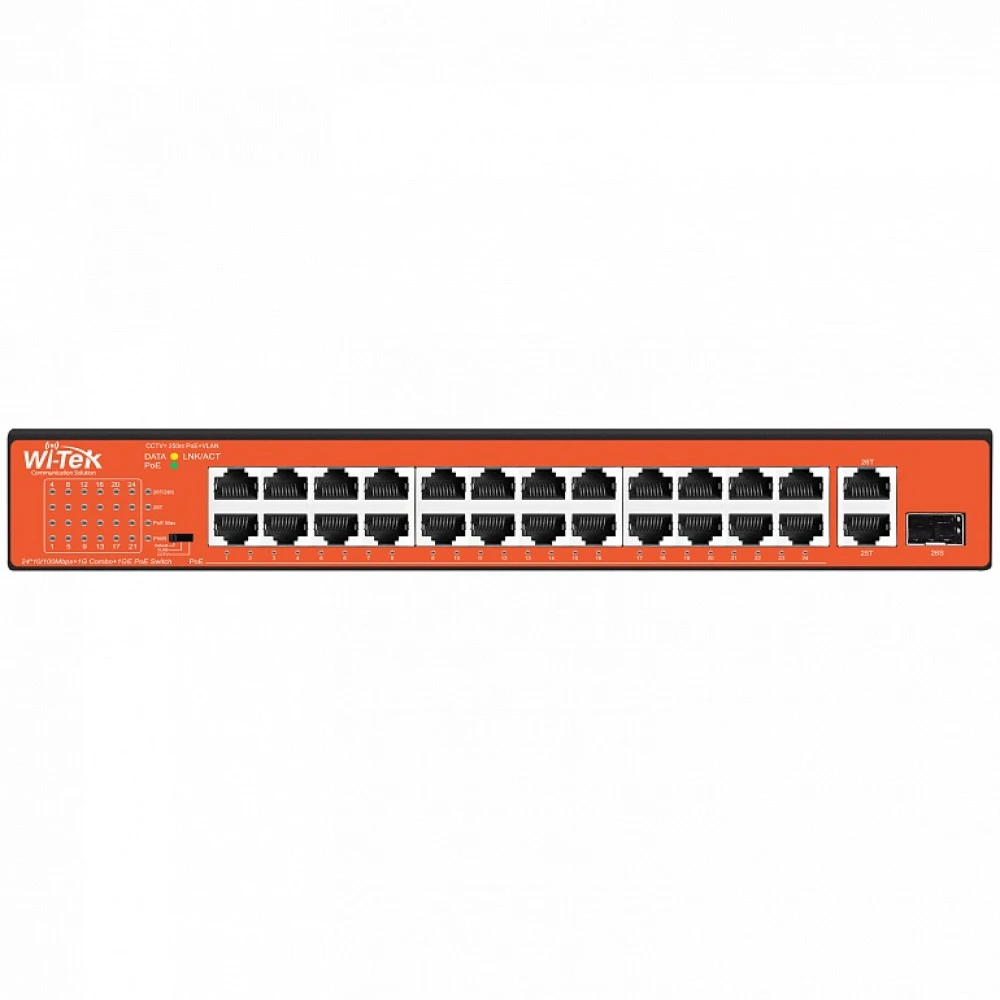 Коммутатор Wi-Tek WI-PS526GH 100 Base-TX (100 мбит/с), 1 SFP порт
