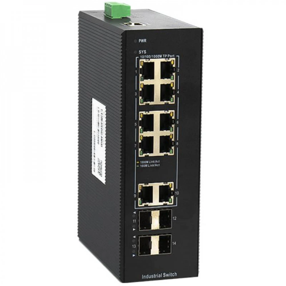 Коммутатор BDCOM IES200 IES200-V25-4S10T 1000 Base-T (1000 мбит/с), 4 SFP порта