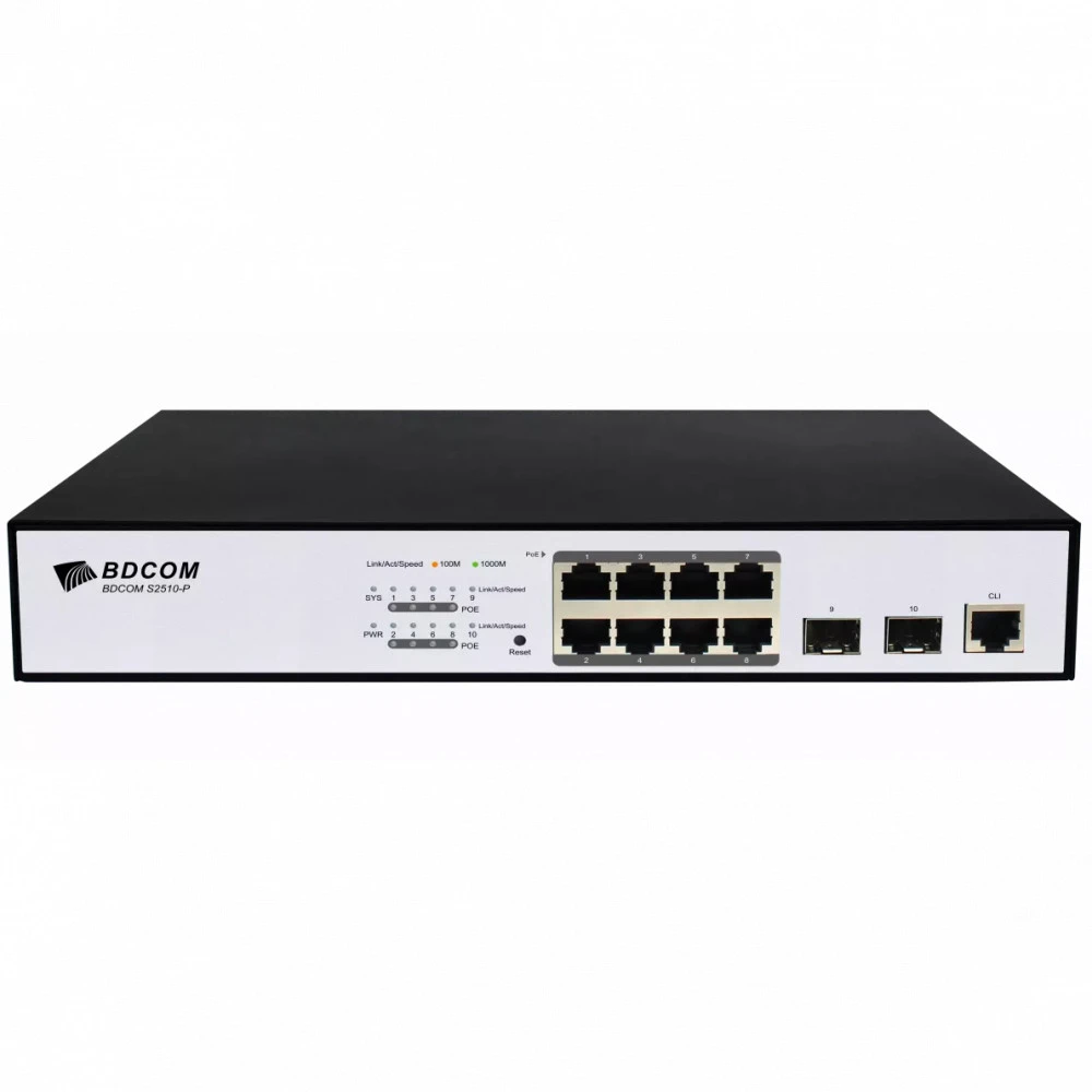 Коммутатор BDCOM S2510-P 1000 Base-TX (1000 мбит/с), 2 SFP порта