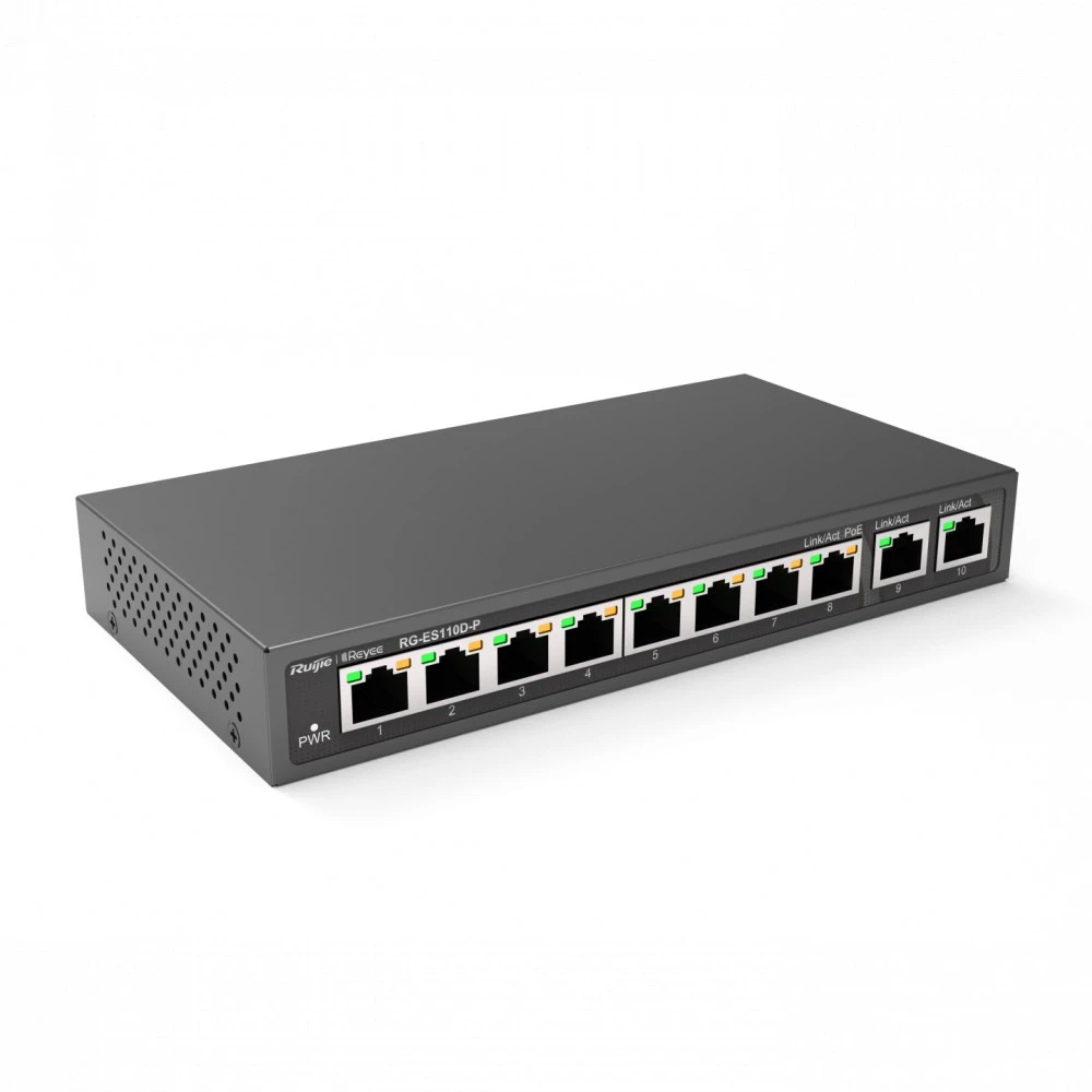 Коммутатор Ruijie Reyee RG-ES110D-P 100 Base-TX (100 мбит/с)