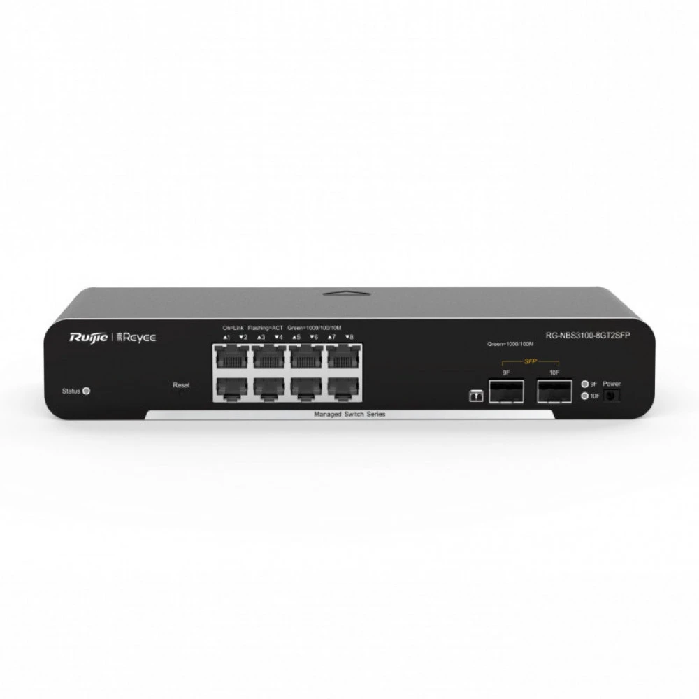 Коммутатор Ruijie Reyee RG-NBS3100-8GT2SFP 1000 Base-TX (1000 мбит/с), 2 SFP порта