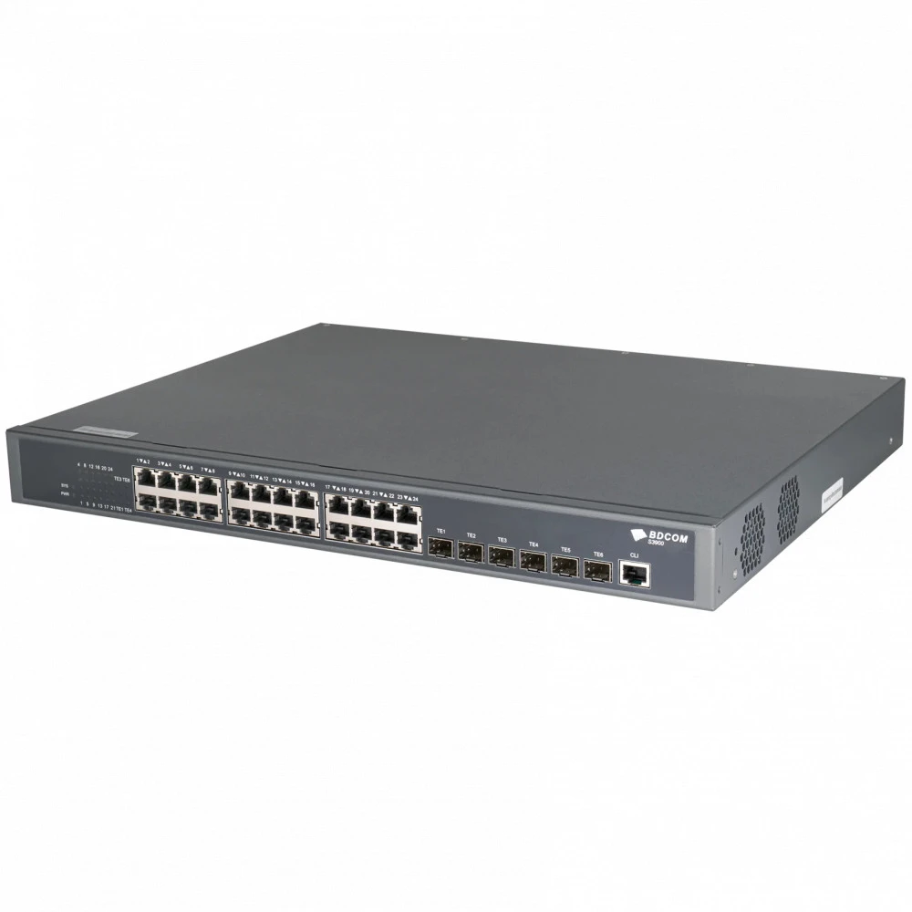 Коммутатор BDCOM S3900-24T6X 1000 Base-T (1000 мбит/с), 6 SFP портов
