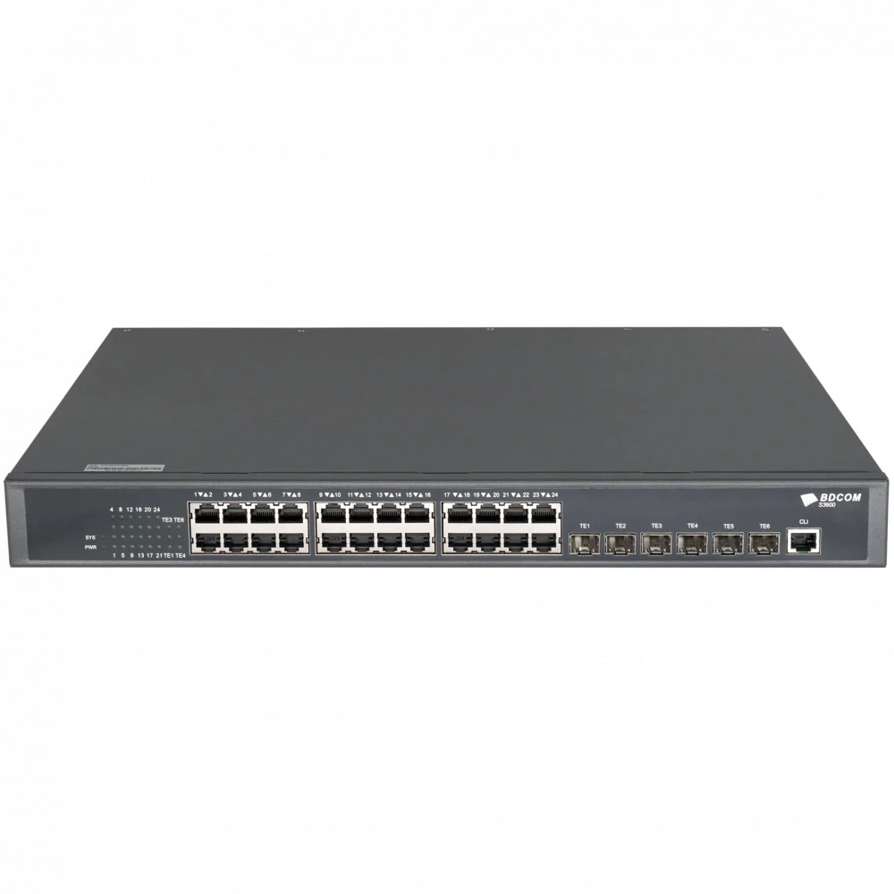 Коммутатор BDCOM S3900-24T6X 1000 Base-T (1000 мбит/с), 6 SFP портов