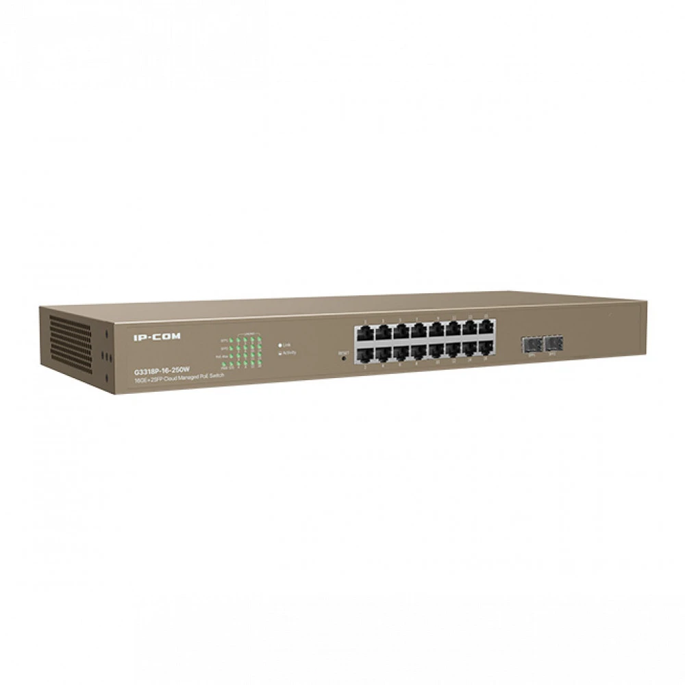 Коммутатор TENDA G3318P-16-250W 1000 Base-TX (1000 мбит/с), 2 SFP порта