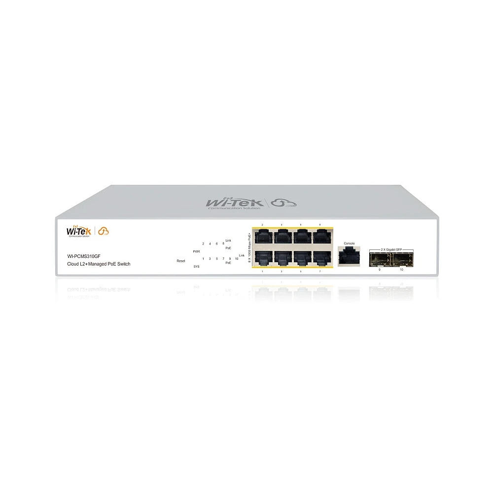 Коммутатор Wi-Tek WI-PCMS310GF v2 1000 Base-T (1000 мбит/с), 2 SFP порта