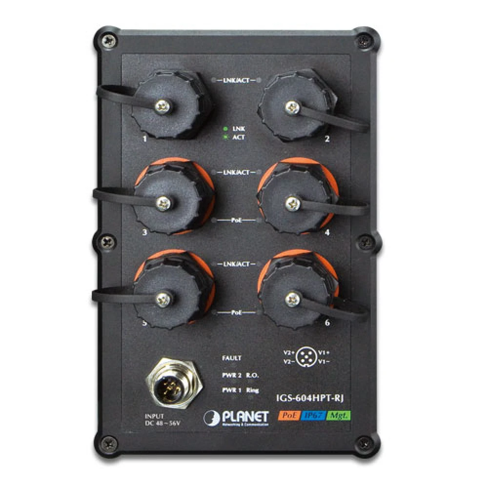 Коммутатор Planet IP67-rated Industrial L2+ IGS-604HPT-RJ 1000 Base-TX (1000 мбит/с)