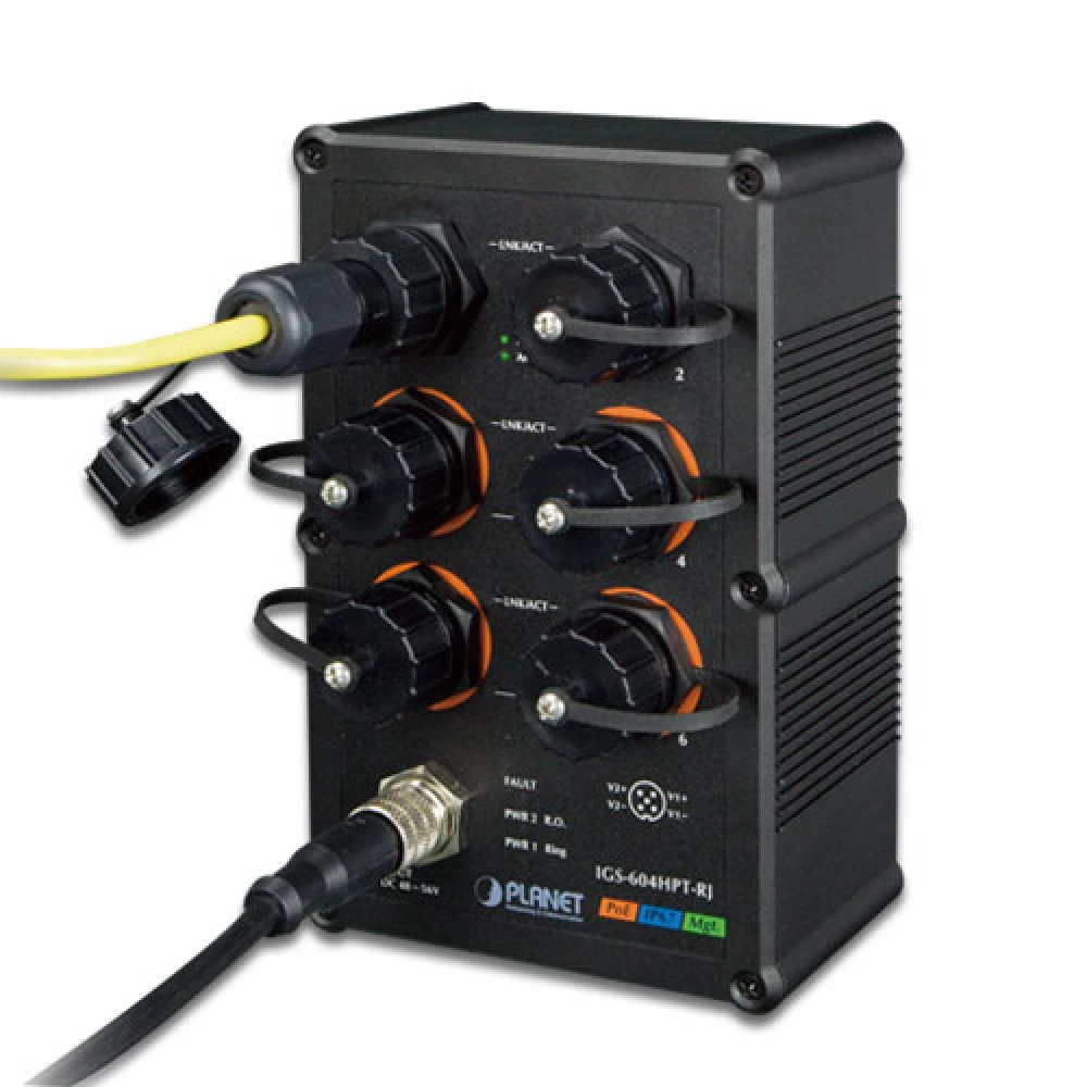 Коммутатор Planet IP67-rated Industrial L2+ IGS-604HPT-RJ 1000 Base-TX (1000 мбит/с)