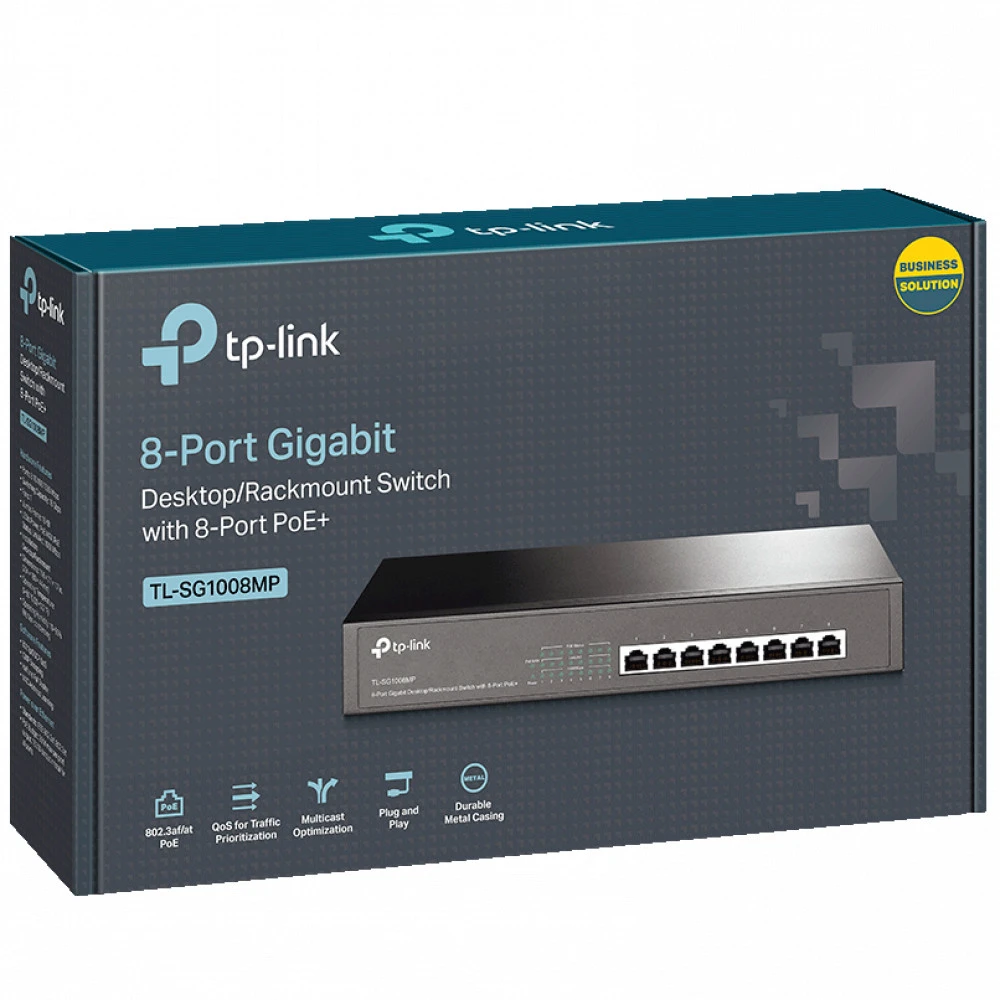 Коммутатор TP-Link (SOHO) TL-SG1008MP(UN) V2.0/3.0 1000 Base-TX (1000 мбит/с)
