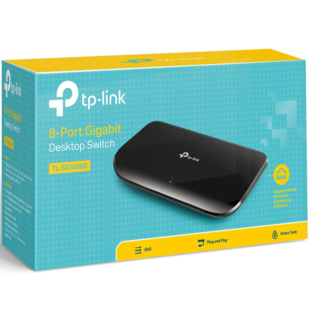 Коммутатор TP-Link (SOHO) TL-SG1008D V.8.0/8.20/9.0/10.0 1000 Base-TX (1000 мбит/с)