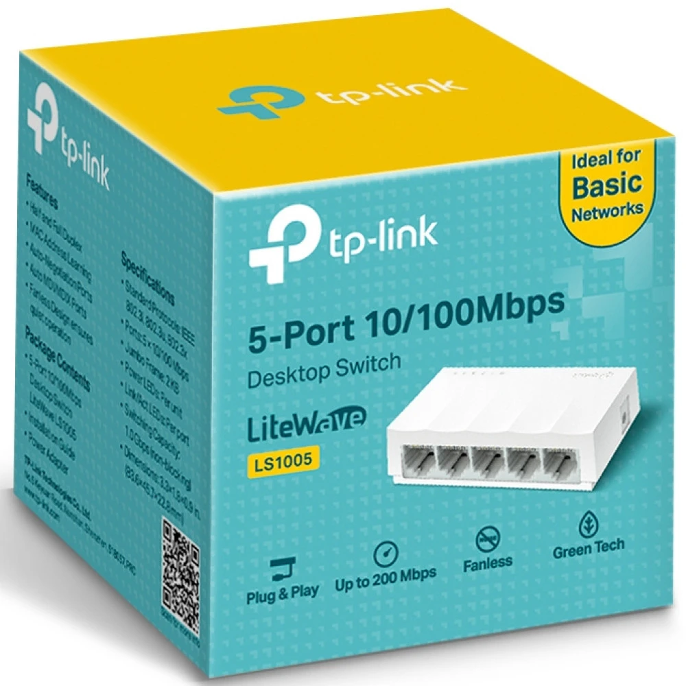 Коммутатор TP-Link LS1005(UN) V1.0/2.0 100 Base-TX (100 мбит/с)