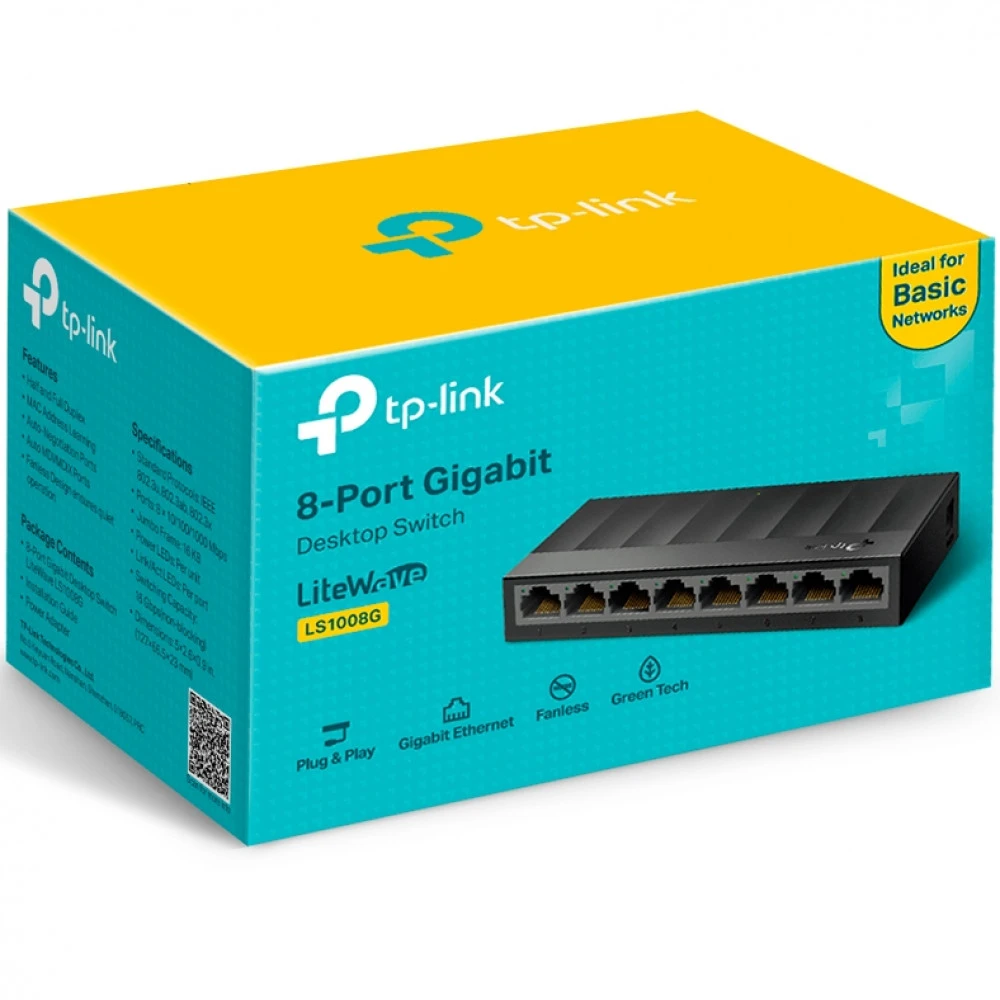 Коммутатор TP-Link LS1008G(UN) V1.0/2.0/3.0 1000 Base-TX (1000 мбит/с)