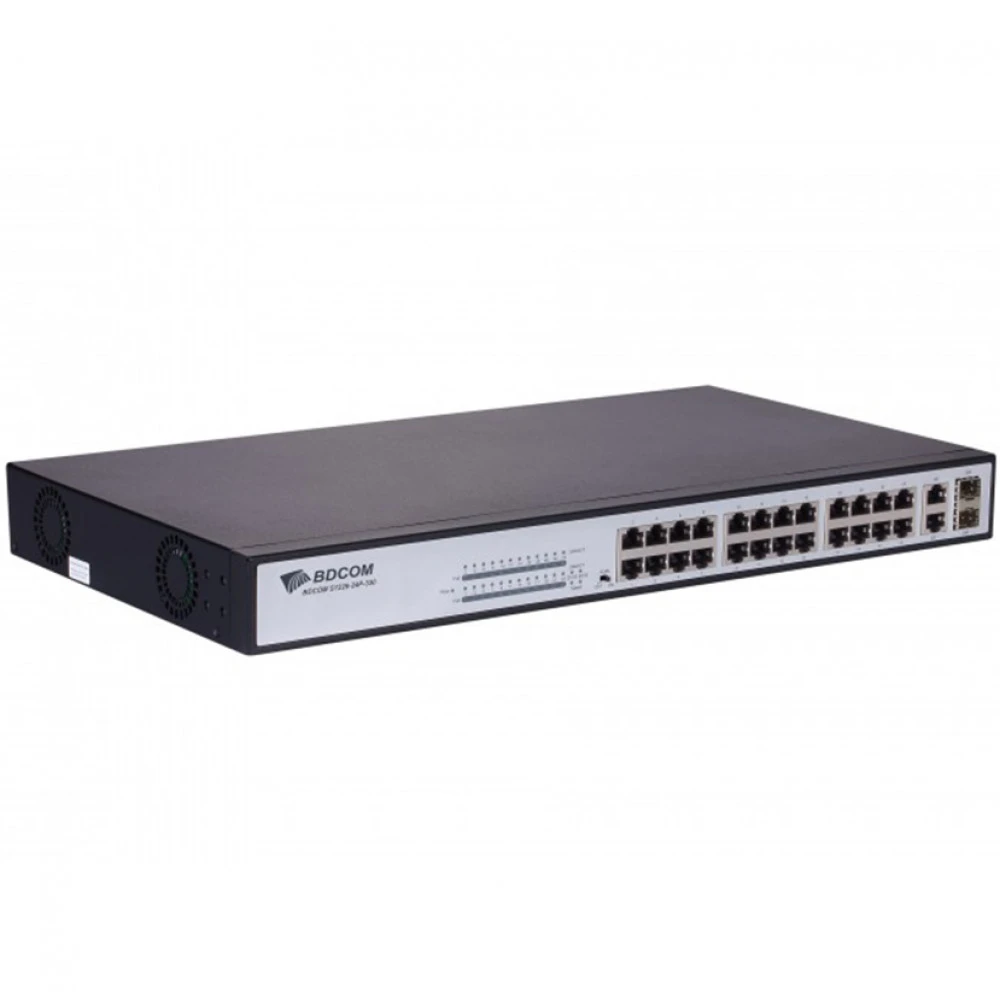 Коммутатор BDCOM S1226-24P 100 Base-TX (100 мбит/с), 2 SFP порта