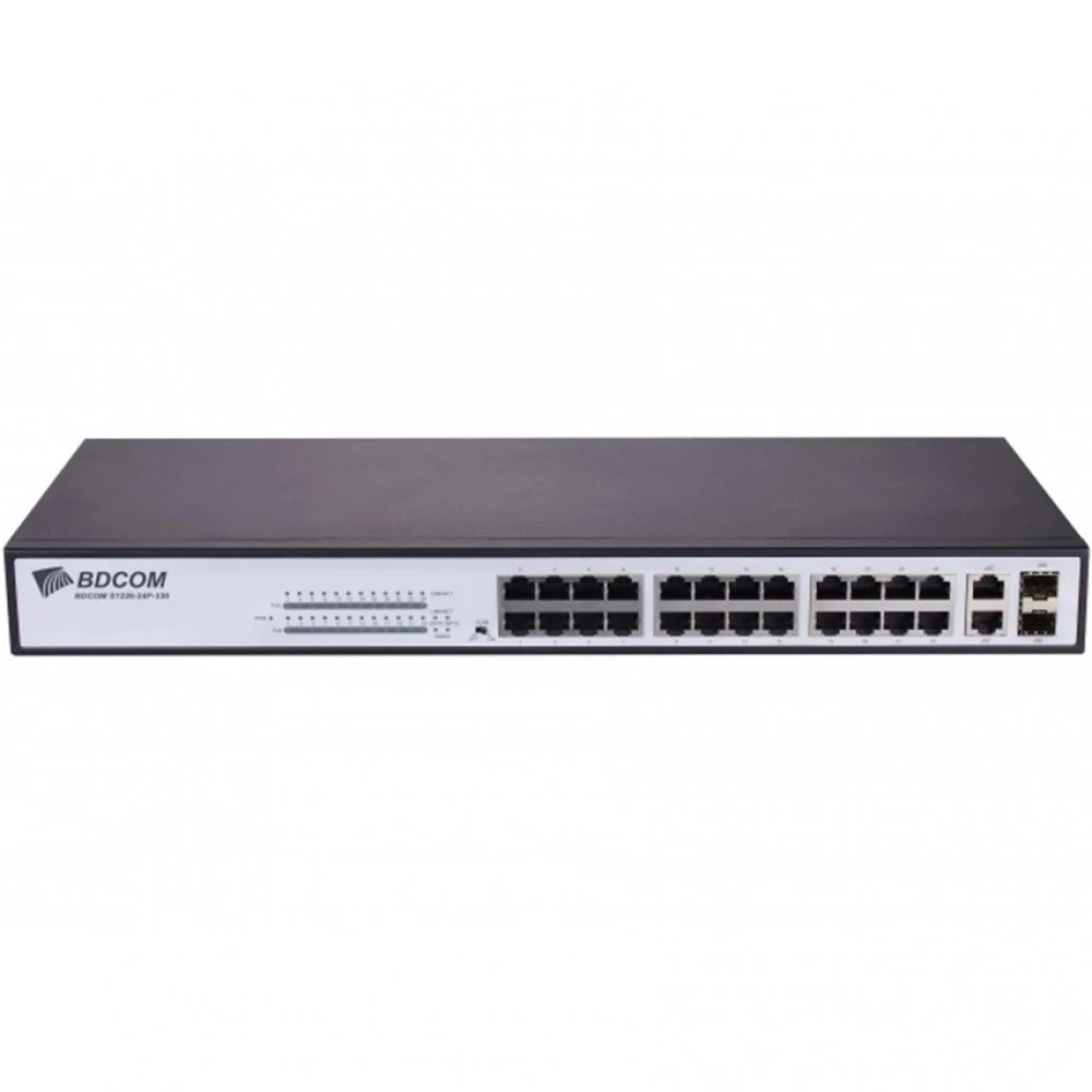 Коммутатор BDCOM S1226-24P 100 Base-TX (100 мбит/с), 2 SFP порта